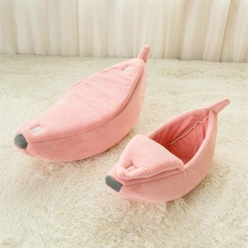 Dog Bed Banana Shape Dog House Pet Cat House Sofa Pet Kennel Nest Warm